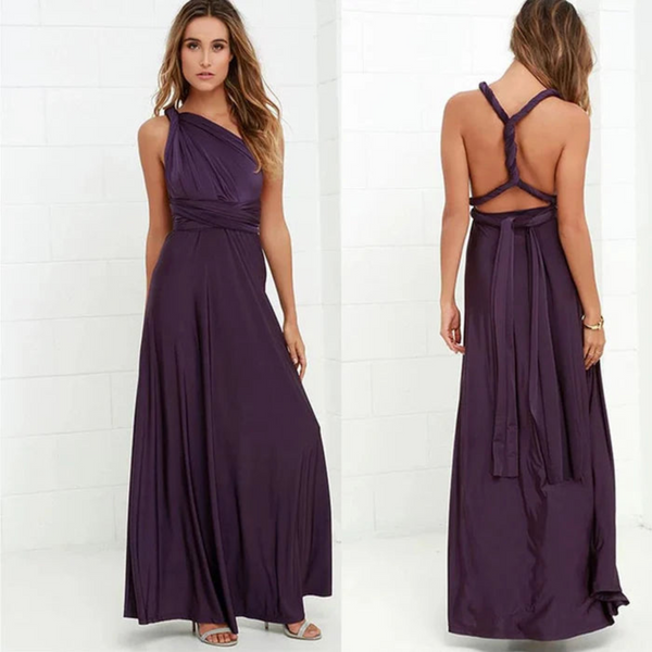 Women's Crossback Evening Gown Maxi Dress