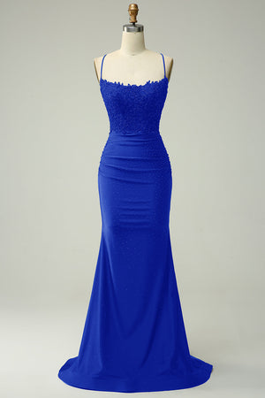 Women’s Lace Bodice Mermaid Evening Maxi Dress