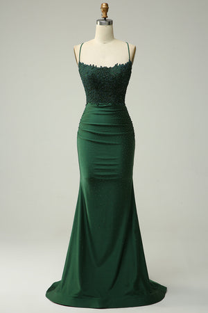 Women’s Lace Bodice Mermaid Evening Maxi Dress