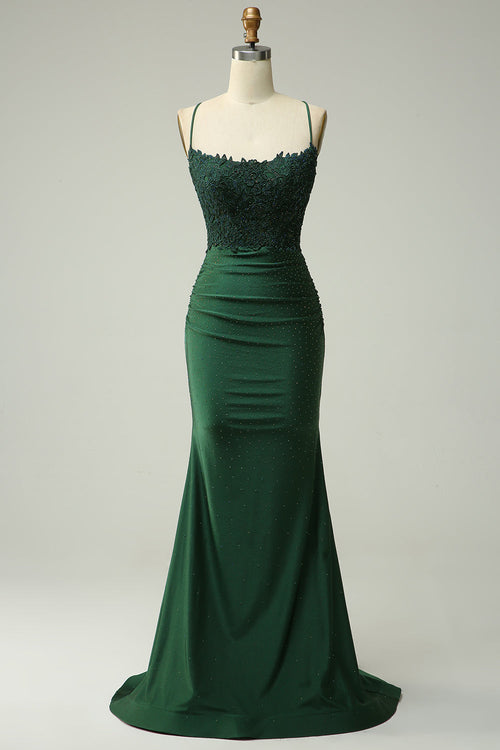 Women’s Lace Bodice Mermaid Evening Maxi Dress