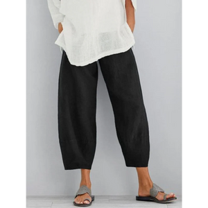 Women's Relaxed Barrel-Leg Cropped Pants with Tapered Silhouette