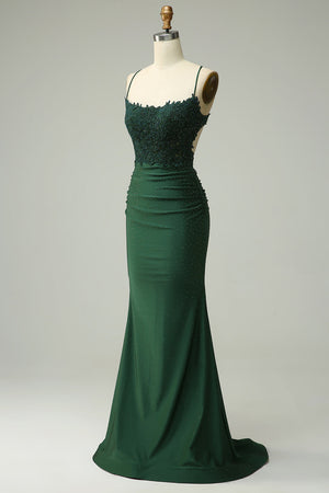 Women’s Lace Bodice Mermaid Evening Maxi Dress