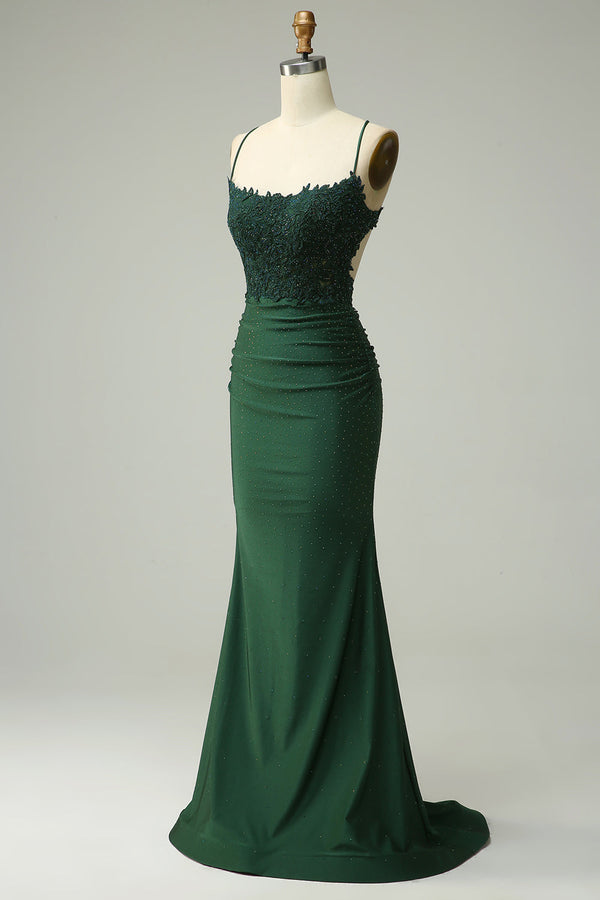 Women’s Lace Bodice Mermaid Evening Maxi Dress