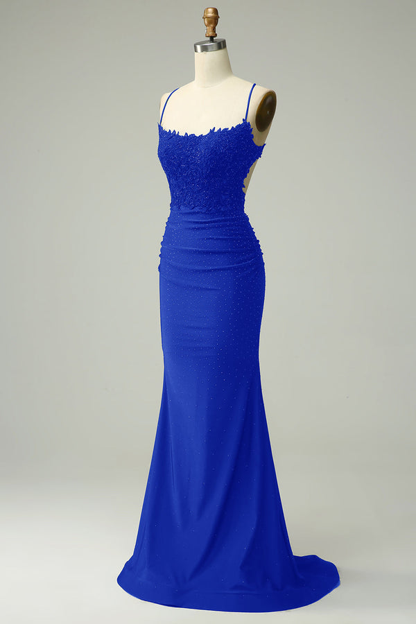 Women’s Lace Bodice Mermaid Evening Maxi Dress
