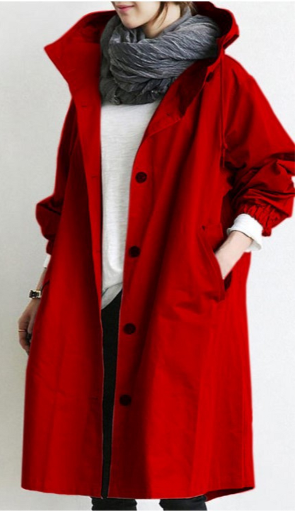 Women's Hooded Longline Trench Coat