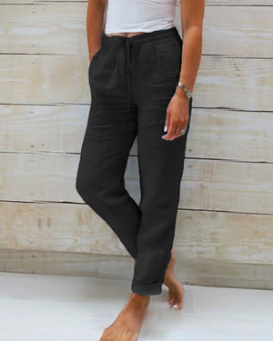 Women’s Relaxed Drawstring Pants with Tapered Fit Everyday Casual Style