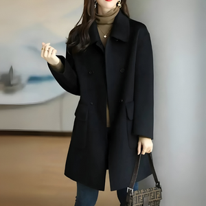 Women's Double-Breasted Mid-Length Coat