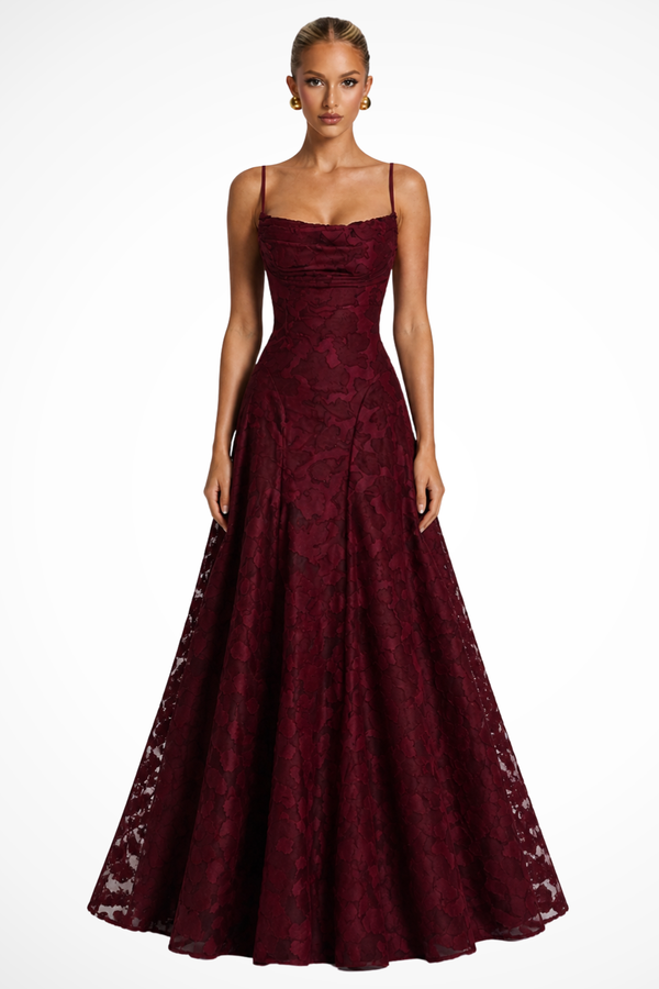 Women’s Floral Lace Mermaid Maxi Dress for Elegant Evening Events