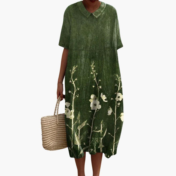 Women's Floral V-Neck Summer Midi Dress