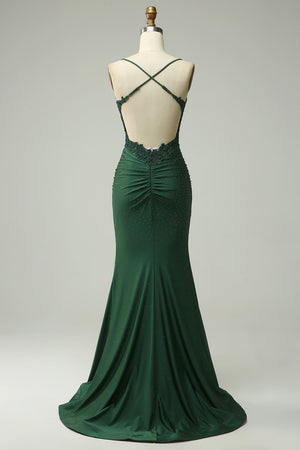 Women’s Lace Bodice Mermaid Evening Maxi Dress
