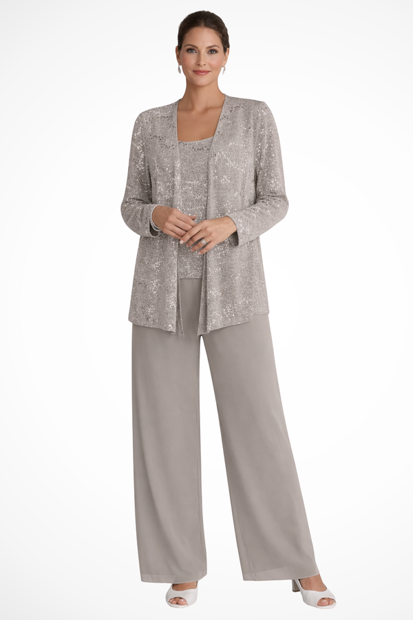 Women's Elegant 3-Piece Wide-Leg Pants Set