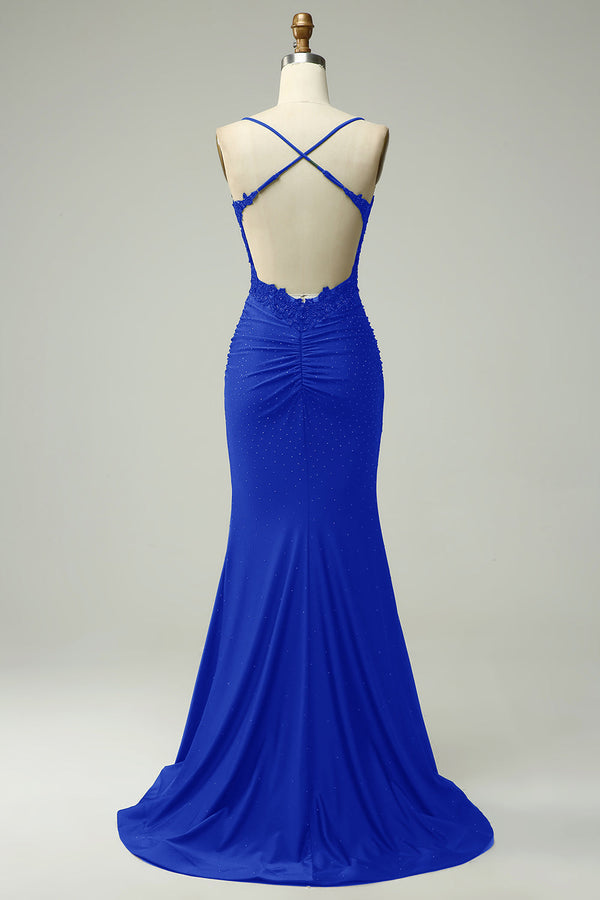Women’s Lace Bodice Mermaid Evening Maxi Dress
