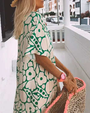 Women’s Boho Printed Flowy Maxi Dress