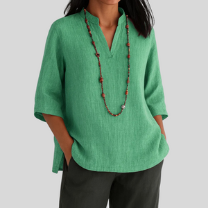 Women's Casual Relaxed Fit V-Neck Blouse
