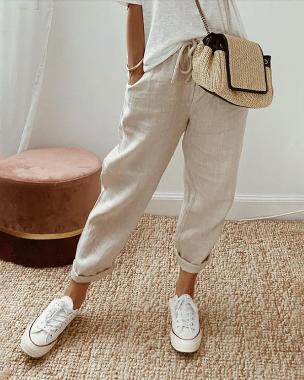 Women’s Relaxed Drawstring Tapered Casual Pants