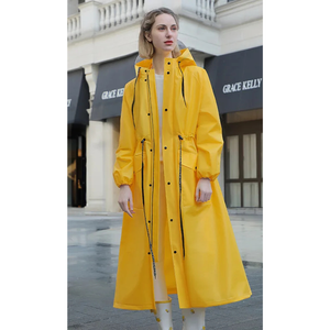 Women's Hooded Waterproof Long Rain Coat