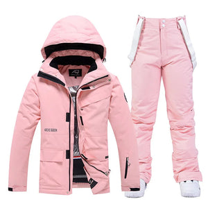 Conjunto de traje de esquí impermeable para mujer