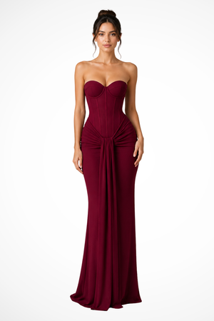 Women’s Lace  Strapless Sweetheart Maxi Dress for Elegant Occasions