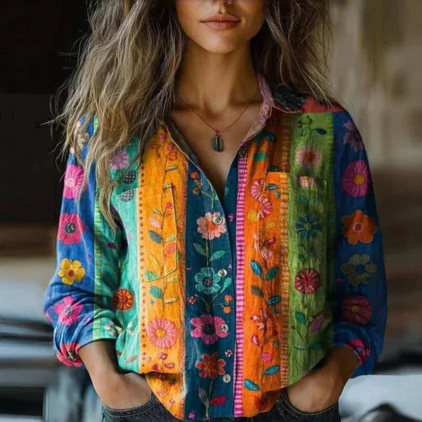 Relaxed Fit Bandana Print Button-Down Shirt