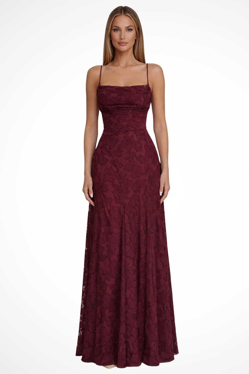 Women’s Elegant Lace Maxi Dress with Romantic Silhouette