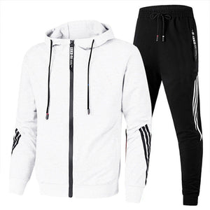 Two Piece Tracksuit Set Men Hoodie and Joggers