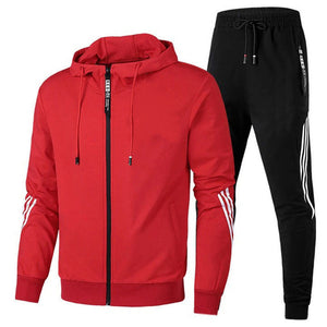 Two Piece Tracksuit Set Men Hoodie and Joggers