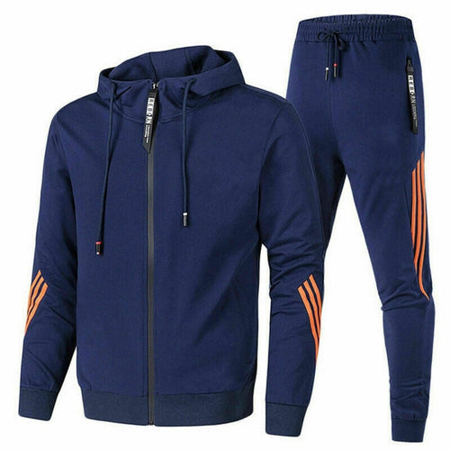 Two Piece Tracksuit Set Men Hoodie and Joggers