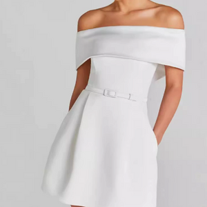 Off Shoulder Fit and Flare Mini Dress for Women