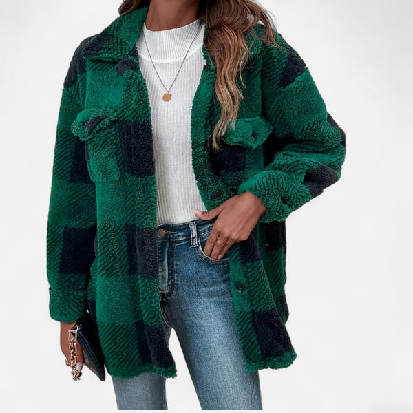 Women’s Plaid Oversized Shacket Button-Up