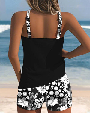 Women's Floral Print Tankini Swim Set