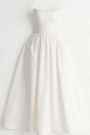 Women’s Square Neck Midi Sundress with Flowy A-Line Silhouette
