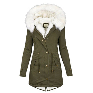Women's Faux Fur Hooded Winter Parka Coat