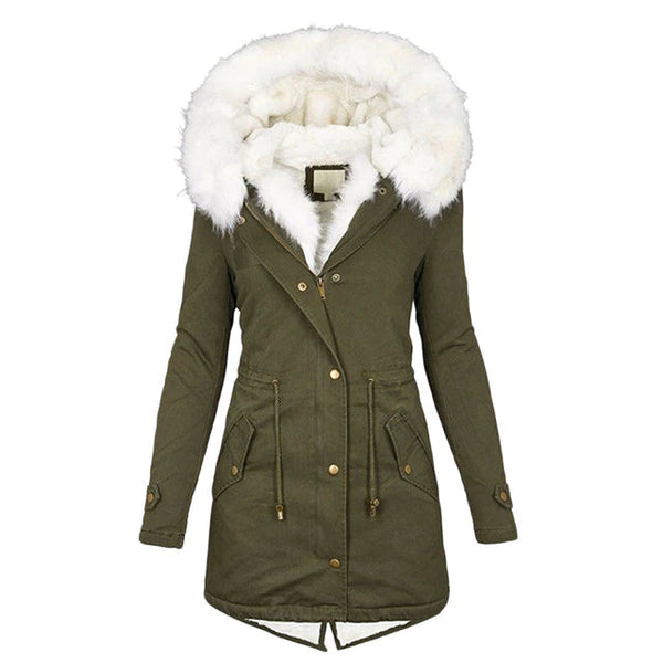 Women's Faux Fur Hooded Winter Parka Coat