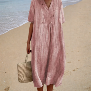 Women’s Short-Sleeve Relaxed Fit Beach Midi Dress