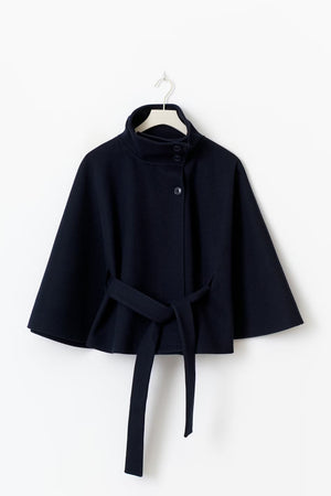 Elegant Belted Cape Coat for Women