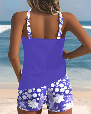 Women's Floral Print Tankini Swim Set