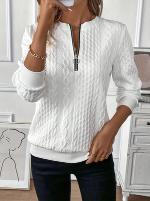 Women’s Cable Knit Quarter-Zip Pullover