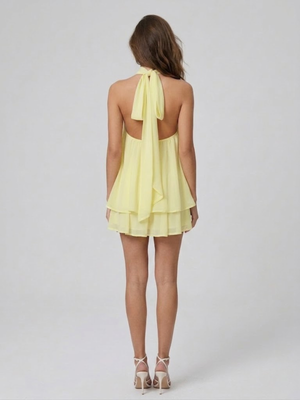 Vestido mini sin espalda para mujer con escote halter
