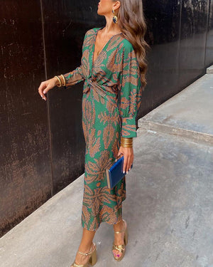 Arielle - Vestido cruzado boho de lujo mezcla casual chic