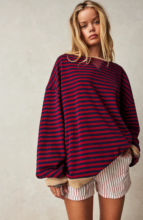 Women’s Oversized Striped Sweatshirt