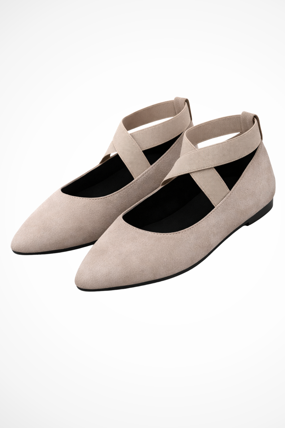 Women’s Pointed Toe Ballet Cross Strap Slip-On Comfort Shoes
