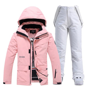 Conjunto de traje de esquí impermeable para mujer
