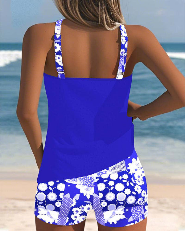 Women's Floral Print Tankini Swim Set