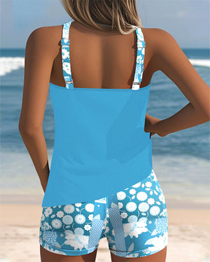Women's Floral Print Tankini Swim Set
