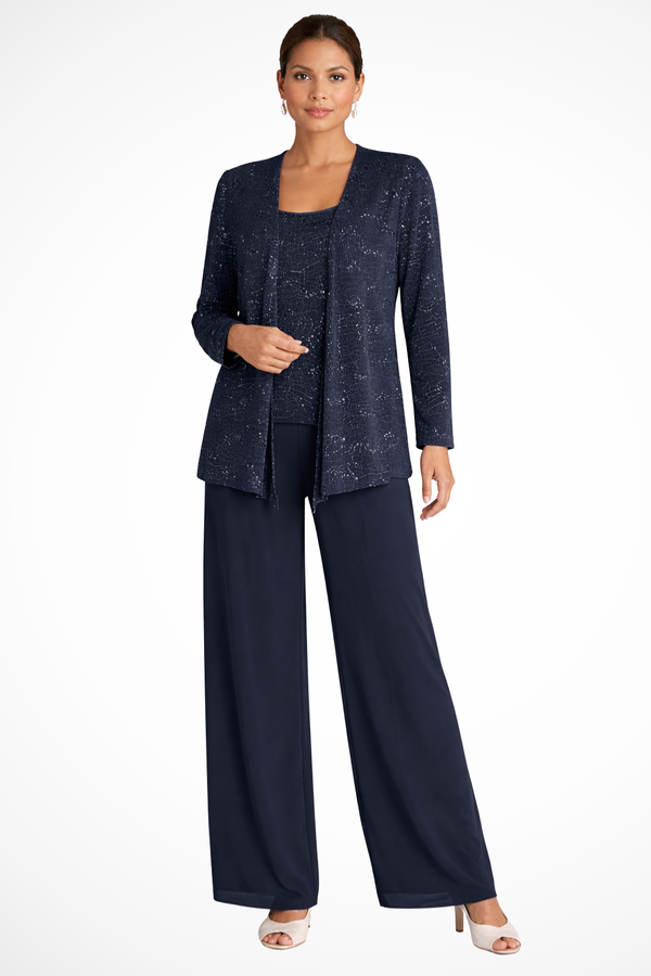 Women's Elegant 3-Piece Wide-Leg Pants Set