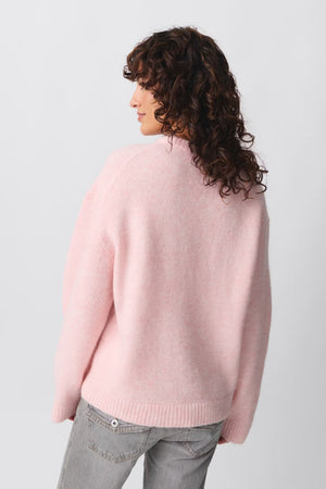 Suéter de punto para mujer con cuello redondo y ajuste relajado