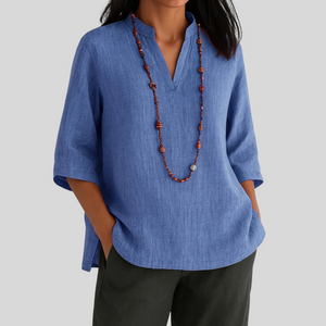 Women's Casual Relaxed Fit V-Neck Blouse