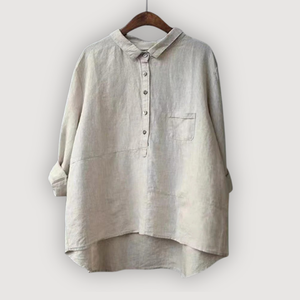 Women’s Relaxed Fit Linen Button-Up Blouse
