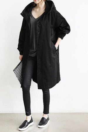 Women's Hooded Mid-Length Jacket