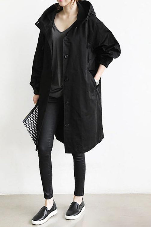 Women's Hooded Mid-Length Jacket